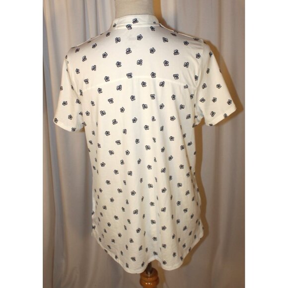 NEW PUMA Women's LARGE MATTR Hibiscus Floral Golf Polo Shirt WHITE - Picture 6 of 7